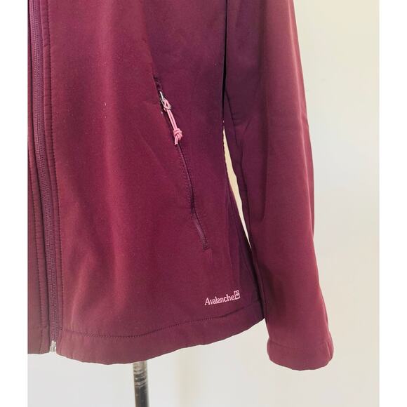 Avalanche Outdoor Amber Fleece Lined Soft Shell Burgundy Purple Hoodie Jacket M - Picture 5 of 11